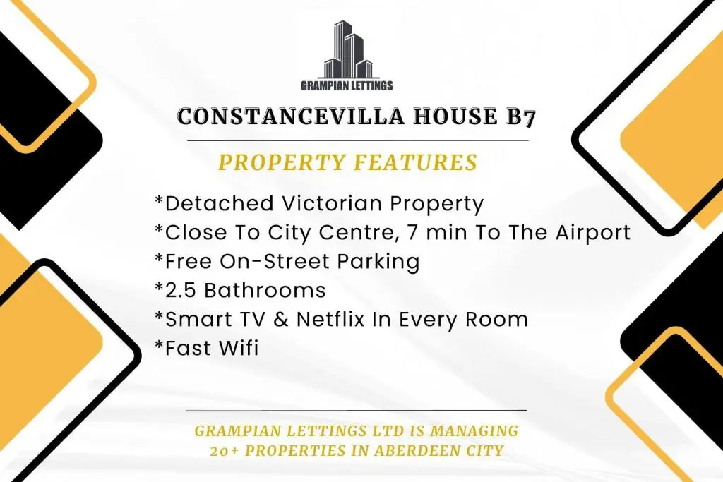 a flyer for a charity event with yellow signs at Constancevilla B7 - Grampian Lettings Ltd in Aberdeen