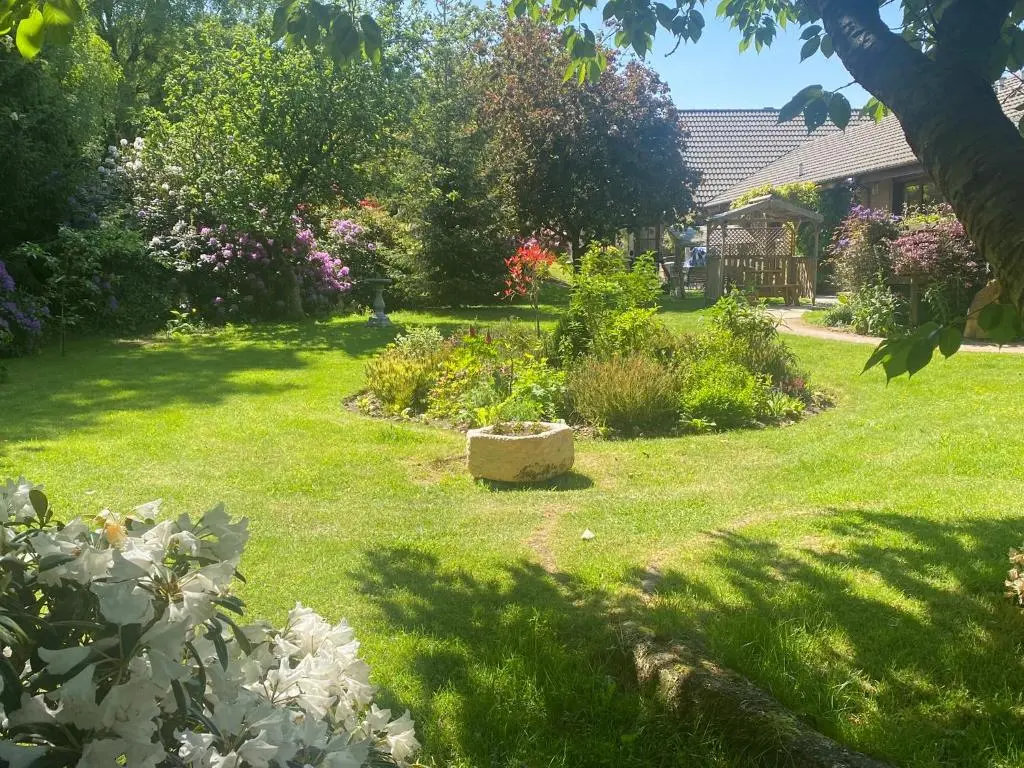 a garden with flowers and plants in a yard at Drummond House - Pets welcome free, 3 acres of gardens, free parking in Brackley