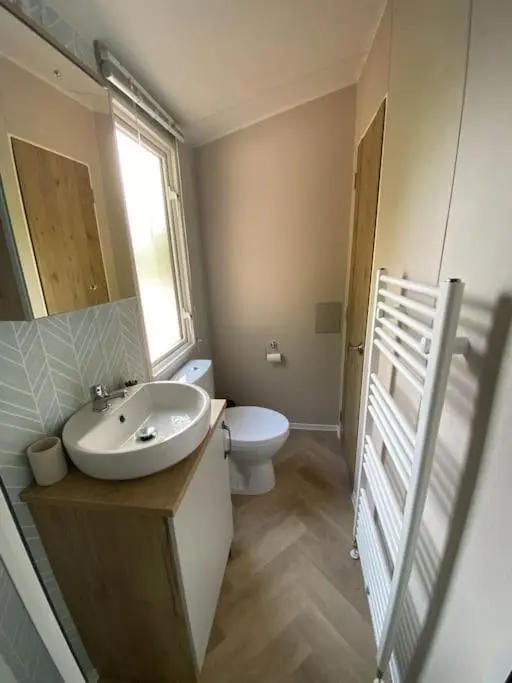 a bathroom with a sink and a toilet at Perfect for country lovers in Grantown on Spey