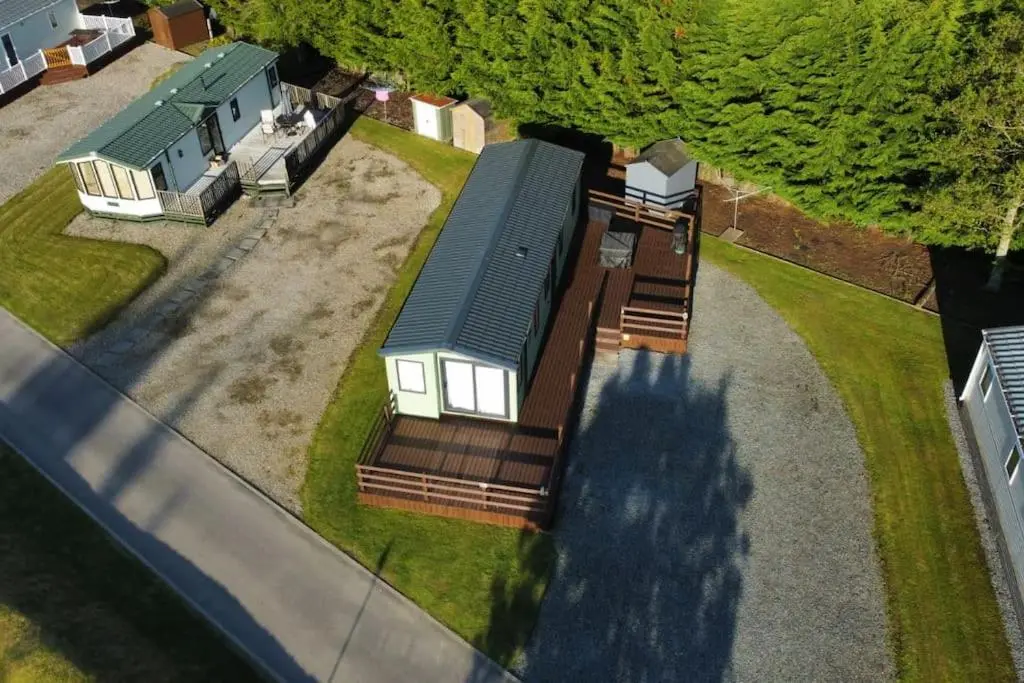an overhead view of a house with a roof at Perfect for country lovers in Grantown on Spey