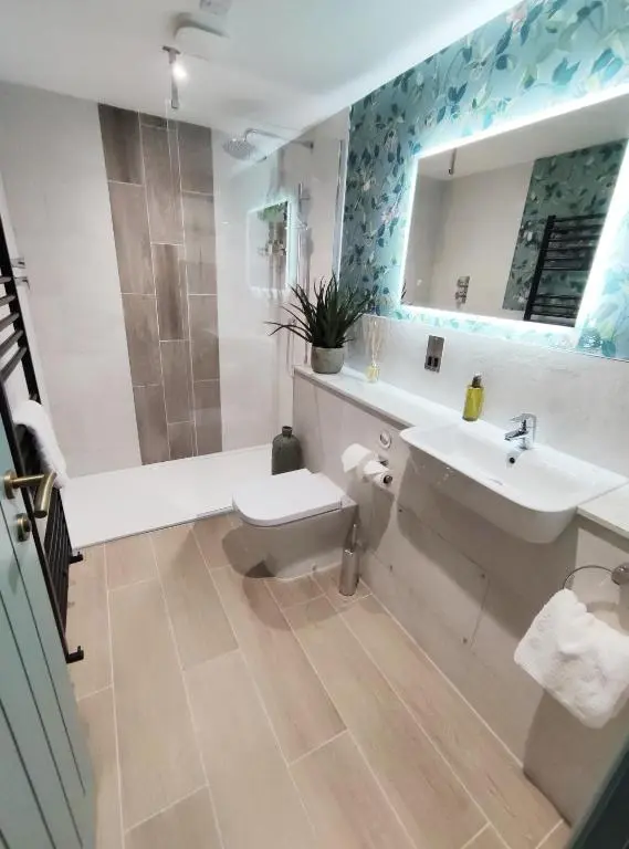 a bathroom with a sink and a toilet at Cathedral House in Dornoch
