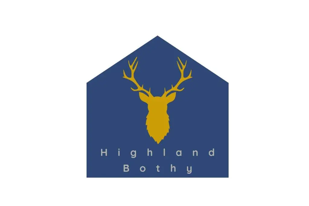 a blue logo for a highlandburybury store at Highland Chalet - Peaceful Stay near Dornoch in Dornoch