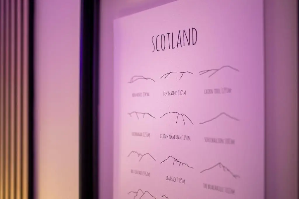 a picture of a wine bottle with a diagram of southland at The Koko Rooms in Inverness