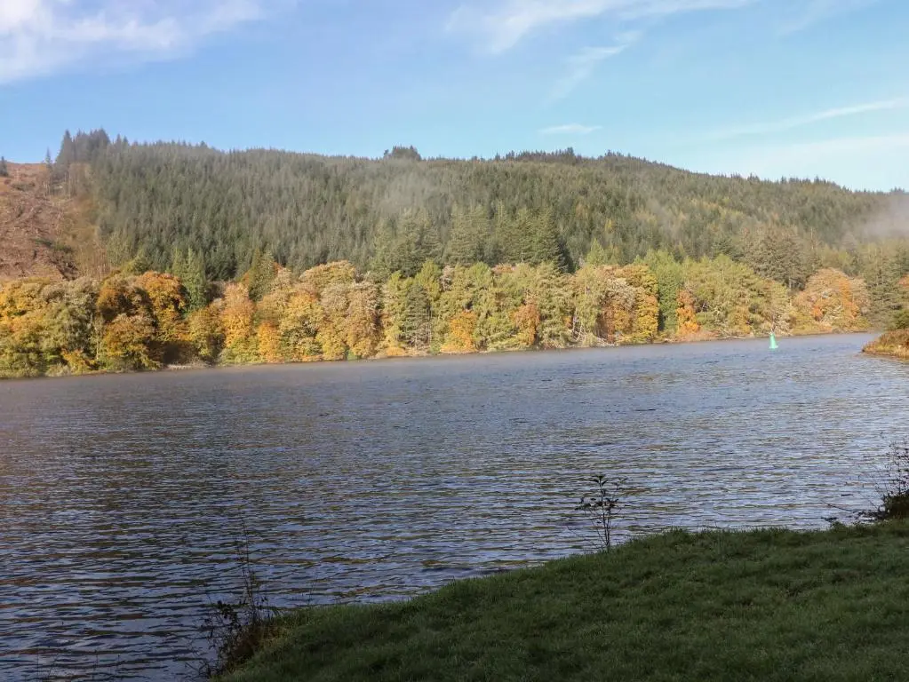 a view of a lake with trees in the background at 27 Invergarry Lodges in Spean Bridge