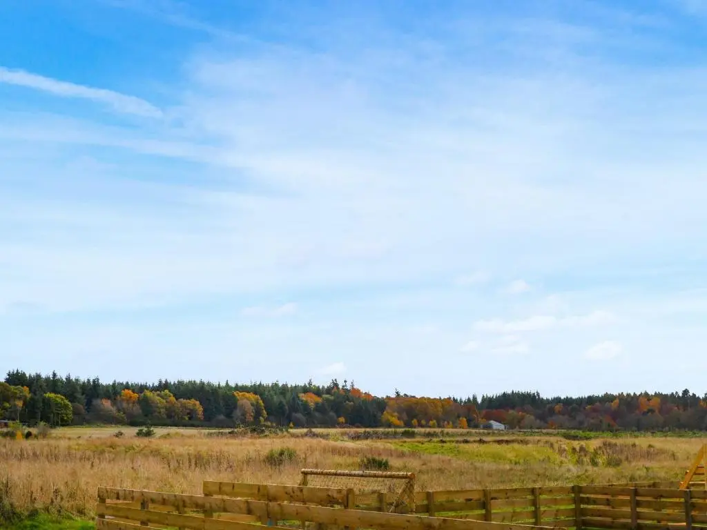 a field with a fence and trees in the background at The Falcon - Uk45538 in Dyke