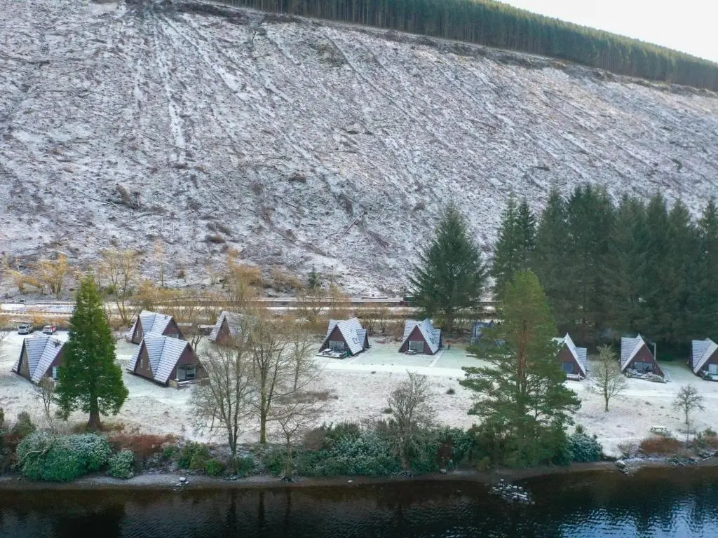 a group of tents next to a mountain at Chalet Lothlorien Lodge 4 by Interhome in Spean Bridge