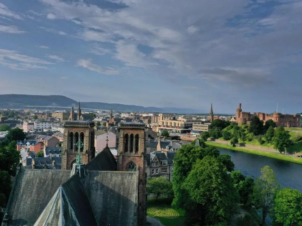 a view of a city with a building and a river at Apartment Elm Grove by Interhome in Inverness