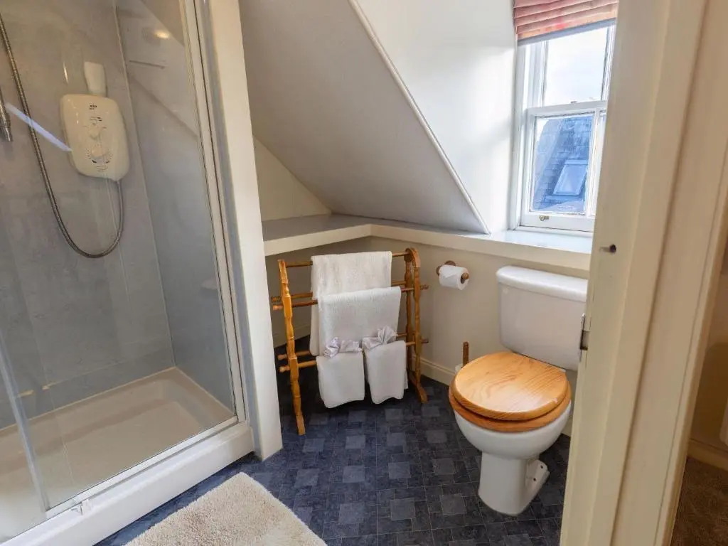 a bathroom with a toilet and a shower at Holiday Home Old Lodge by Interhome in Inverness