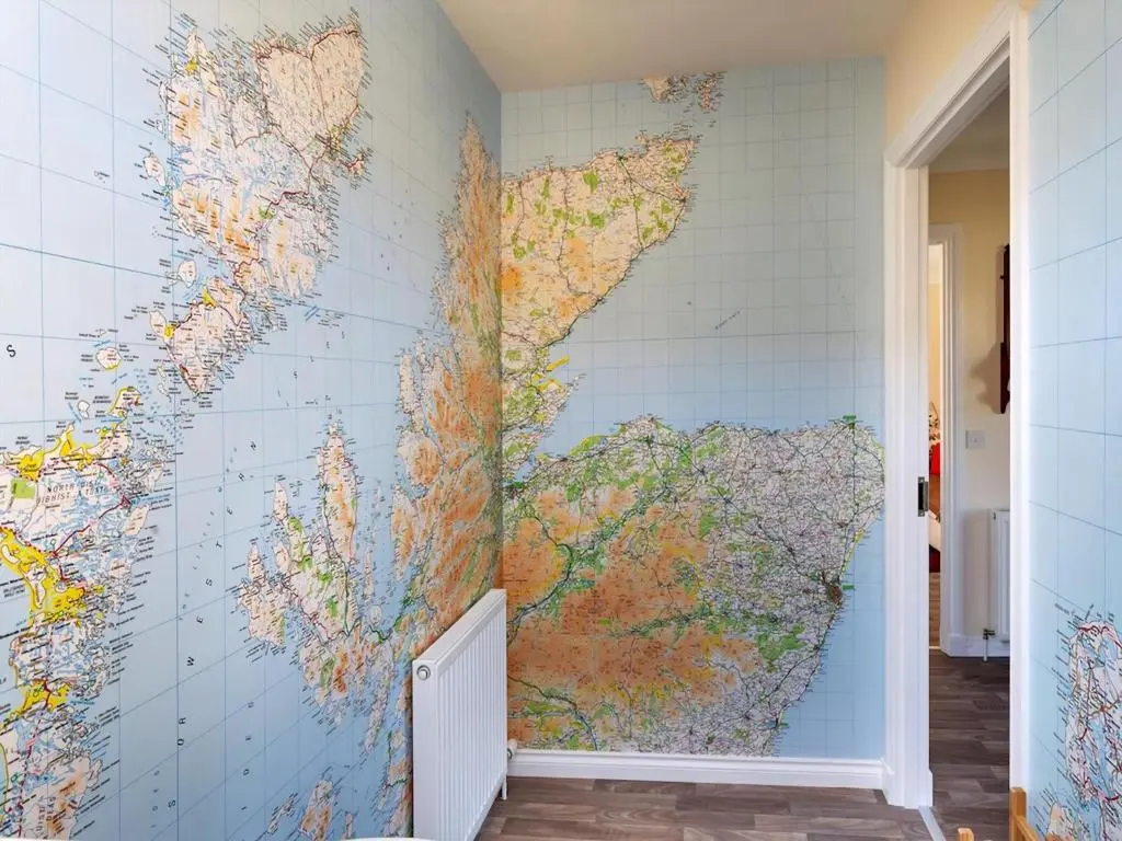 a wall mural of a map of the united states at Grant Crescent in Dornoch