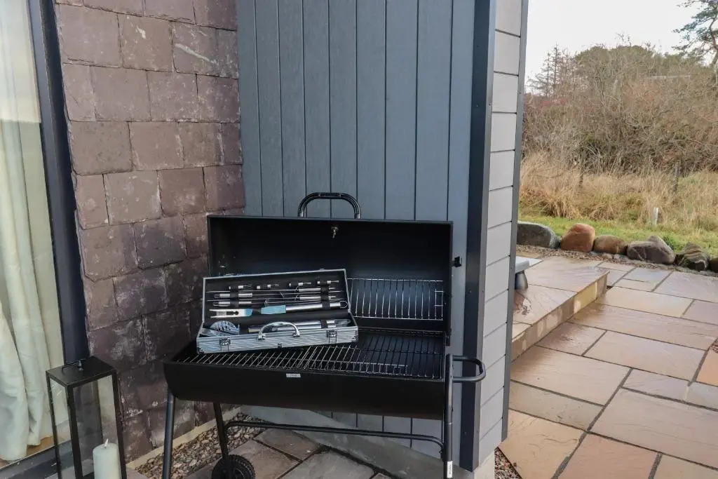 a grill on the outside of a house at Red Squirrel in Dornoch