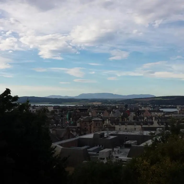 a view of a city from a hill at Unique Highland in Inverness