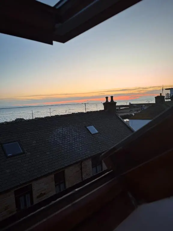 a view of the beach from the roof of a building at Firth View, Burghead in Burghead