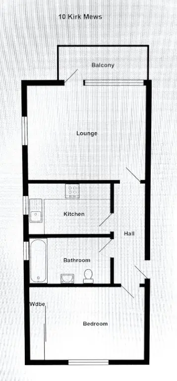 a black and white floor plan of a house at Entire flat in Banchory, Aberdeenshire, Scotland in Banchory