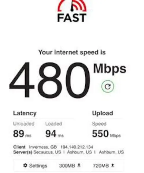 a sign with the speed of mbps at Treat Yourself To Luxury & Style in Inverness