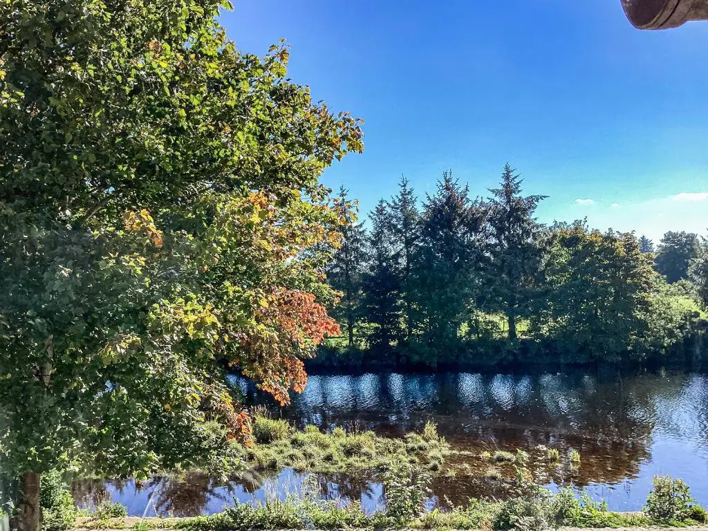 a view of a lake with trees in the water at Taigh Na Tunnagan in Nairn