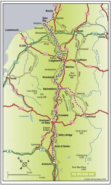 a map of the greater vancouver wa trail at Haus Alba in Grantown on Spey