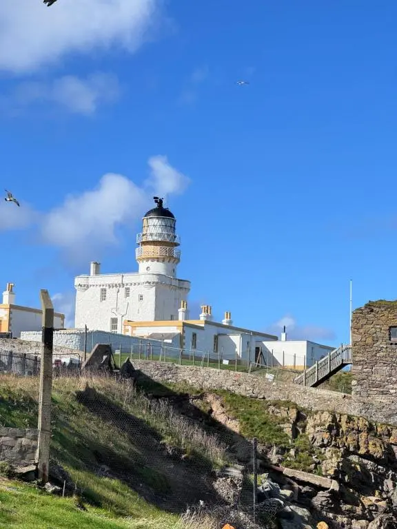 a lighthouse on the side of a hill at No 67 West Road in Fraserburgh