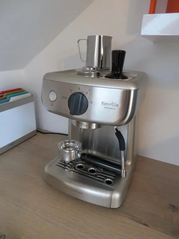 a coffee maker sitting on top of a counter at The Loft at Log Ness in Inverness