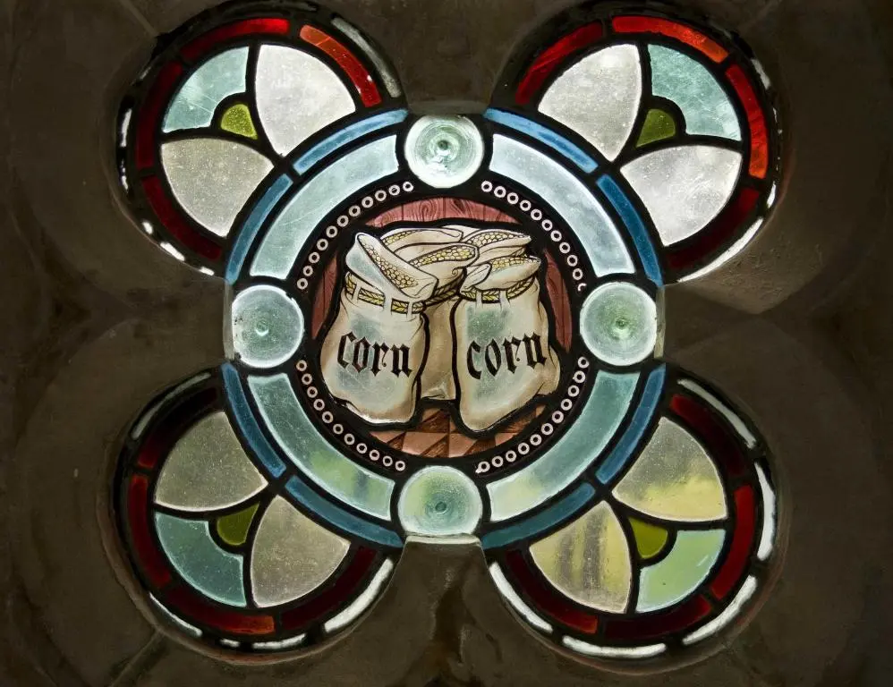 a stained glass window with two cans of covenants at Moat House - Highland Club in Fort Augustus