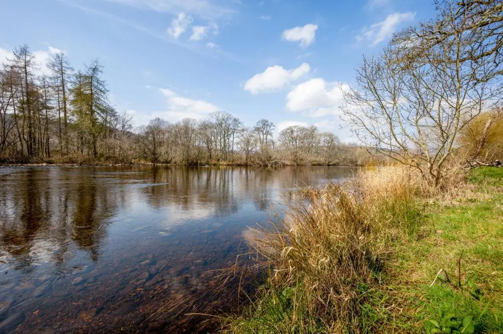 a view of a river with trees and water at 2 Bed Chalet - Sleeps 3 - River and mountain views in Strathpeffer