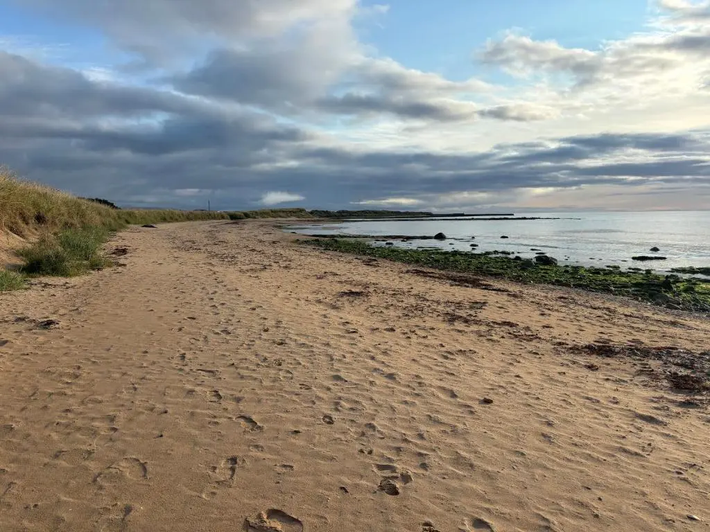 a sandy beach next to a body of water at Sandy Shores in Embo