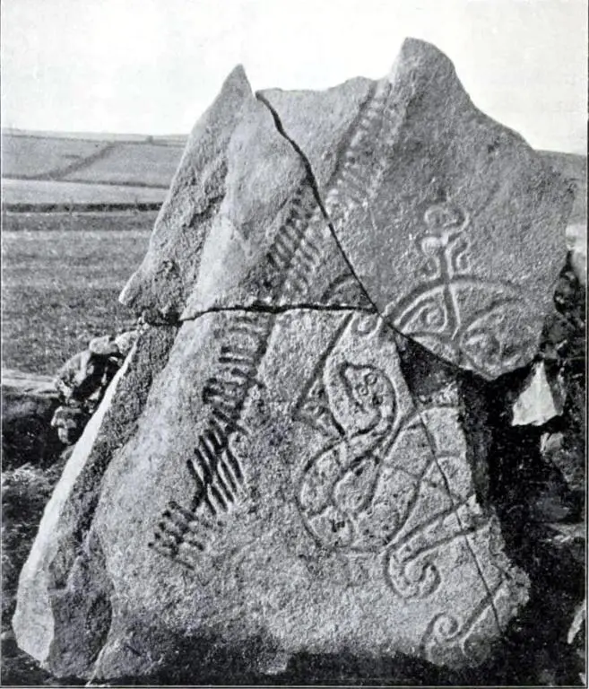 a black and white photo of a rock with writing on it at Bright and cosy central flat in Inverurie in Inverurie