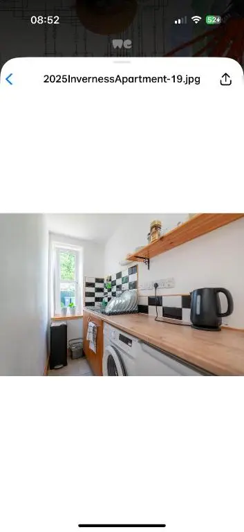 a kitchen with a counter top and a stove at Hawthorn villa in Dalneigh