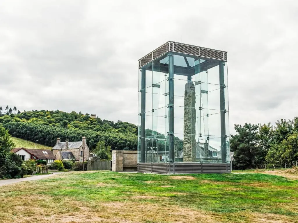 a glass tower on top of a grass field at Apartment Varis Haven by Interhome in Forres