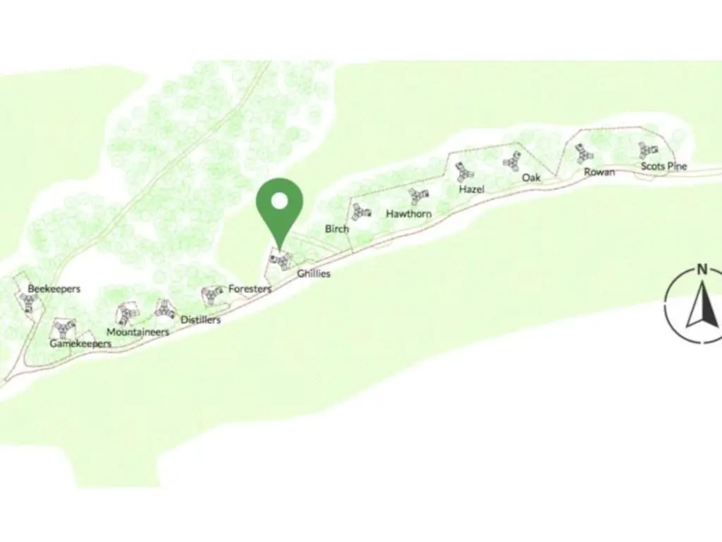 a map of the property with a marker at Apartment Ghillie's Bothy by Interhome in Coldstone