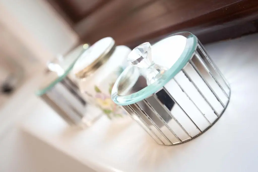 a close up of a kitchen faucet on a sink at Leanach Farm in Inverness