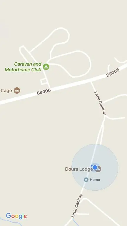 a map of grosvenor and melbourne sites at Doura Lodge in Inverness