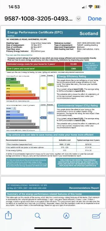 a screenshot of a document with different colored lines at Apartment 101 Kingsmills Road in Inverness