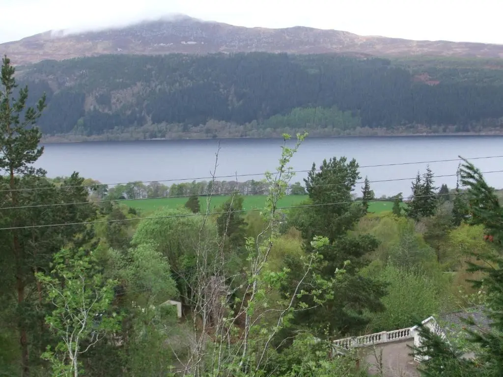 a view of a lake with mountains in the background at Foyers Roost in Foyers
