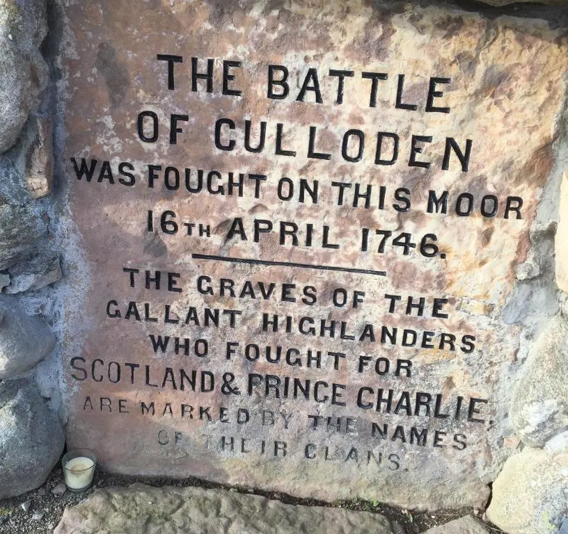 a sign for the battle of cullord was fought on this honor at Inverness City Suites in Inverness