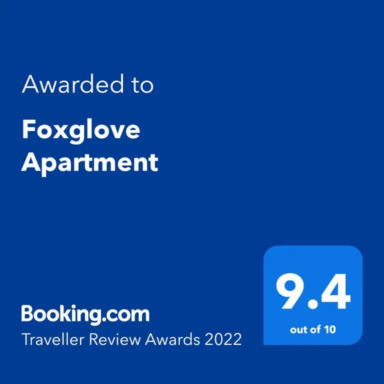 a screenshot of a phone with the text awarded to celebrity appointment at Foxglove Apartment in Inverness