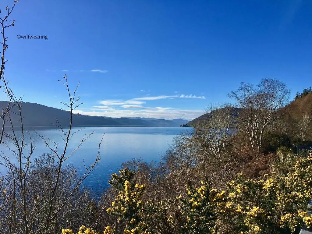 a view of a lake with mountains in the background at Forest View - Adults Only - Maximum 2 Guests in Drumnadrochit