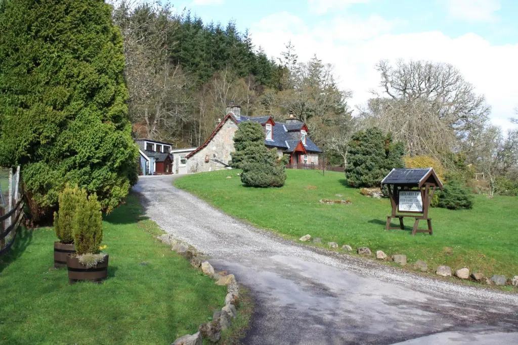 a road leading to a house in a forest at Ardgarry Farm in Invergarry