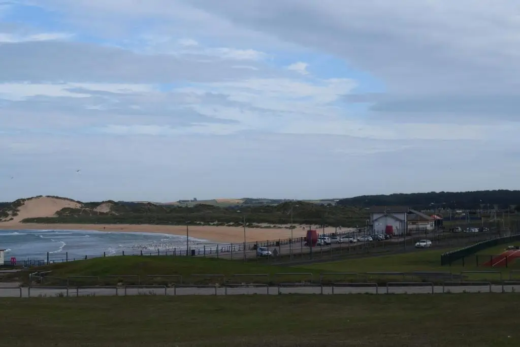 a view of a beach and the ocean at Cheers Cafe Bar & Tavern in Fraserburgh