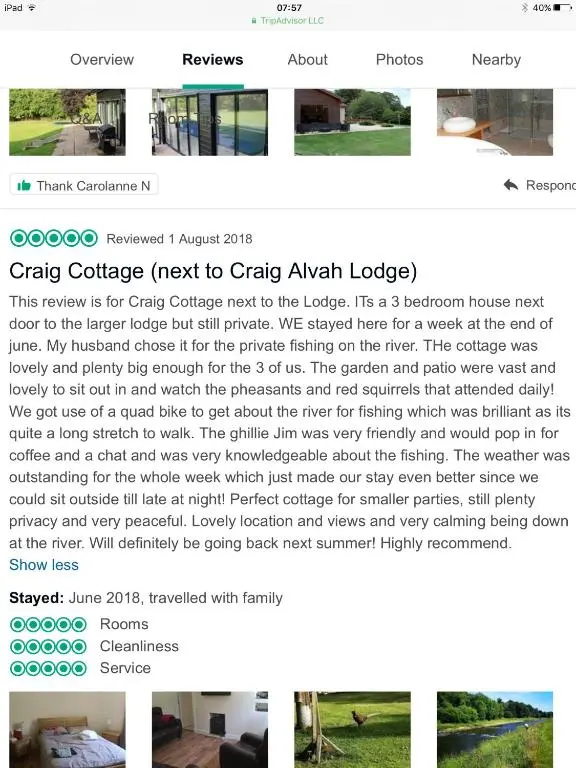 a screenshot of a website for a car dealership at Craig Cottage in Banff