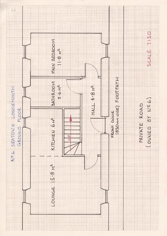 a schematic diagram of a plan of a house at 6 Seatown, Lossiemouth in Lossiemouth