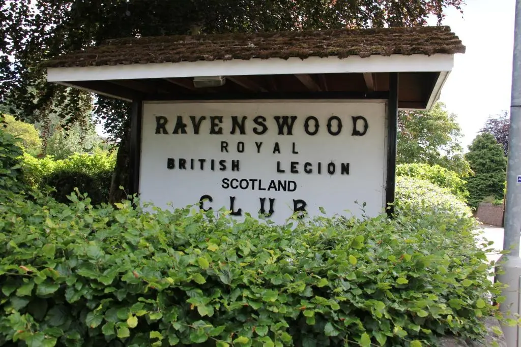a sign for a royal british legion hospital at Ravenswood Social Club in Banchory