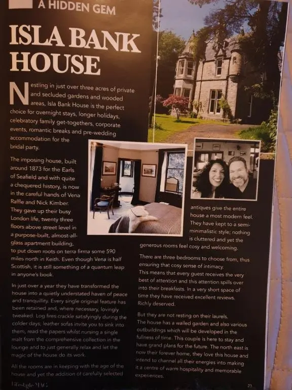 a flyer for a listing of a house at Isla Bank House in Keith