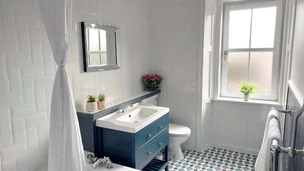 a bathroom with a sink and a toilet and a mirror at Isla Bank House in Keith