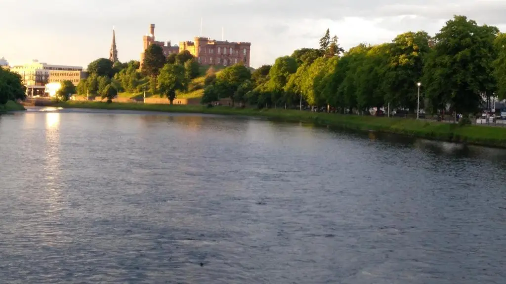 a view of a river with a city in the background at Aye Stay in Inverness