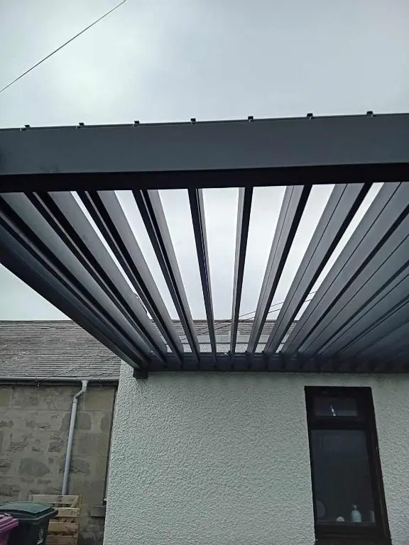 awning on the side of a building at WELCOMEHOUSE close to east beach, shops, restaurants and RAF base in Lossiemouth