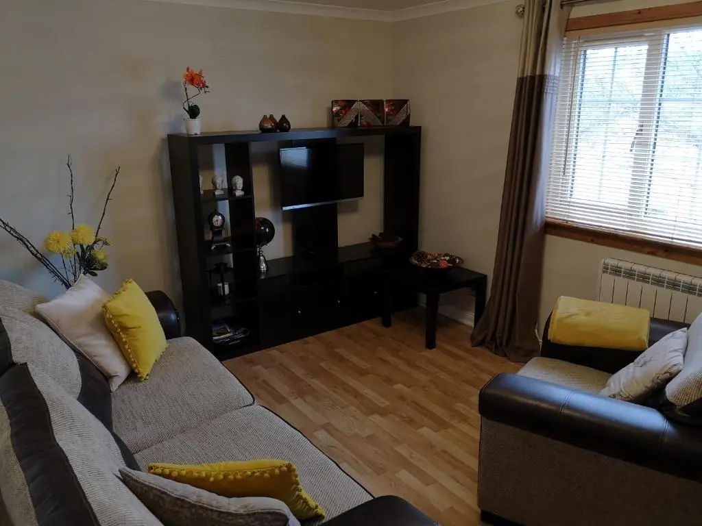 a living room with a couch and a television at Perfect Stay Apartments No.20 in Inverness