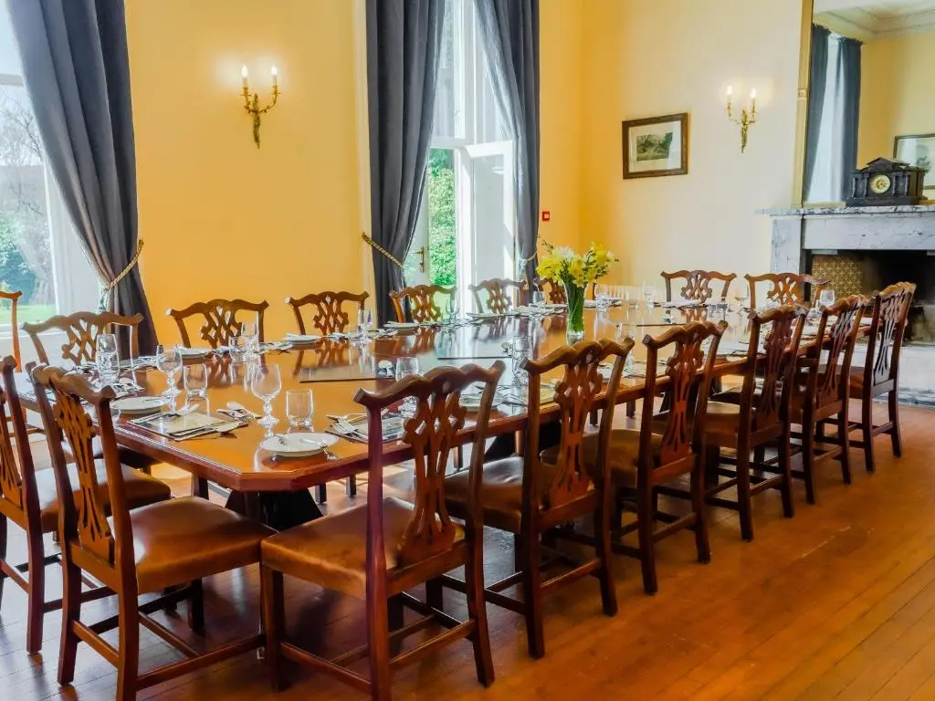 a large dining room with a long table and chairs at Dalnaglar Castle - Uk7072 in Cray