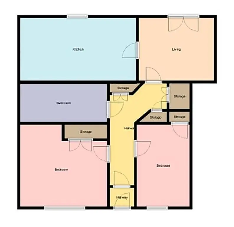 a floor plan of a house at Caledonian 2 bedroom free parking in Inverness
