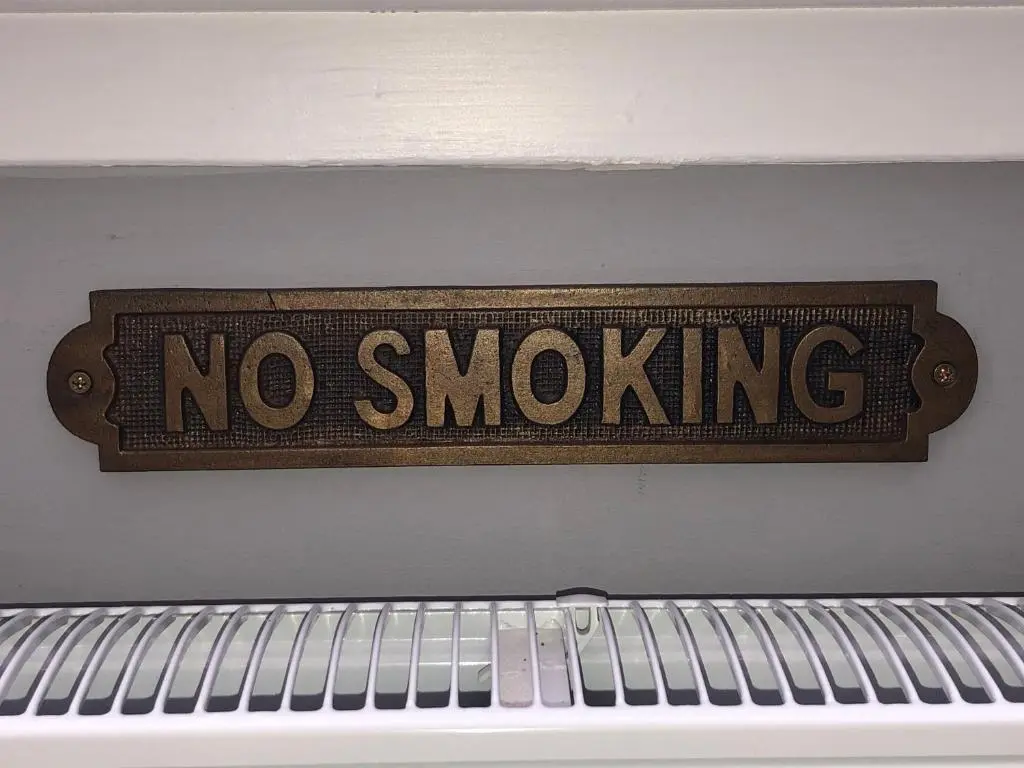 a no smoking sign hanging on a wall at The Chalet in Inverness