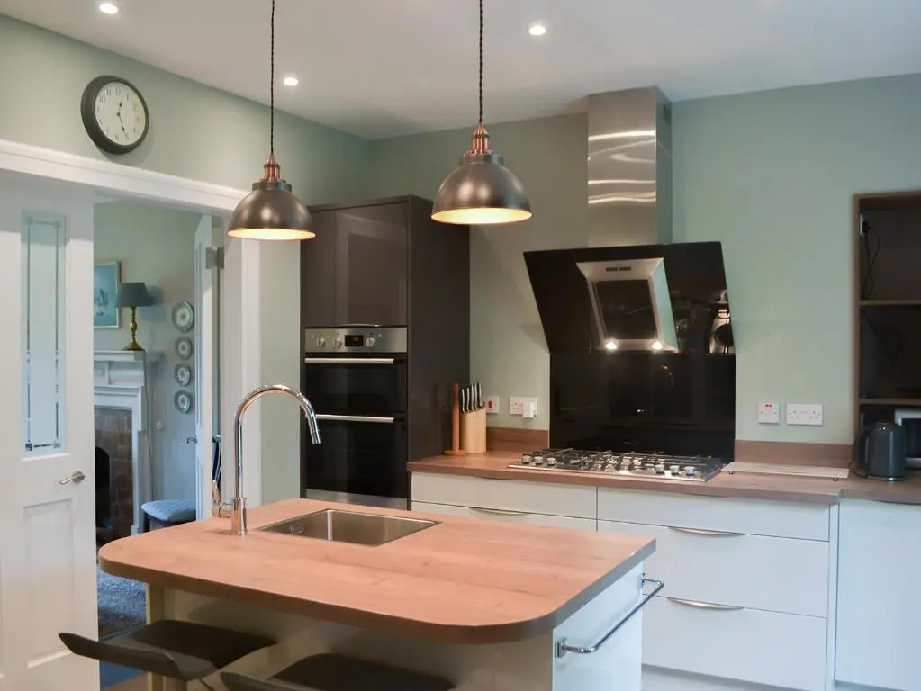 a kitchen with a sink and a counter top at Braehead in Nairn